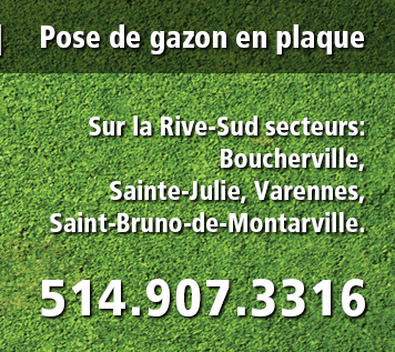 Pose de tourbe à Boucherville, Ste-Julie, St-Bruno et la rive-sud - Photo de nouvelle pelouse